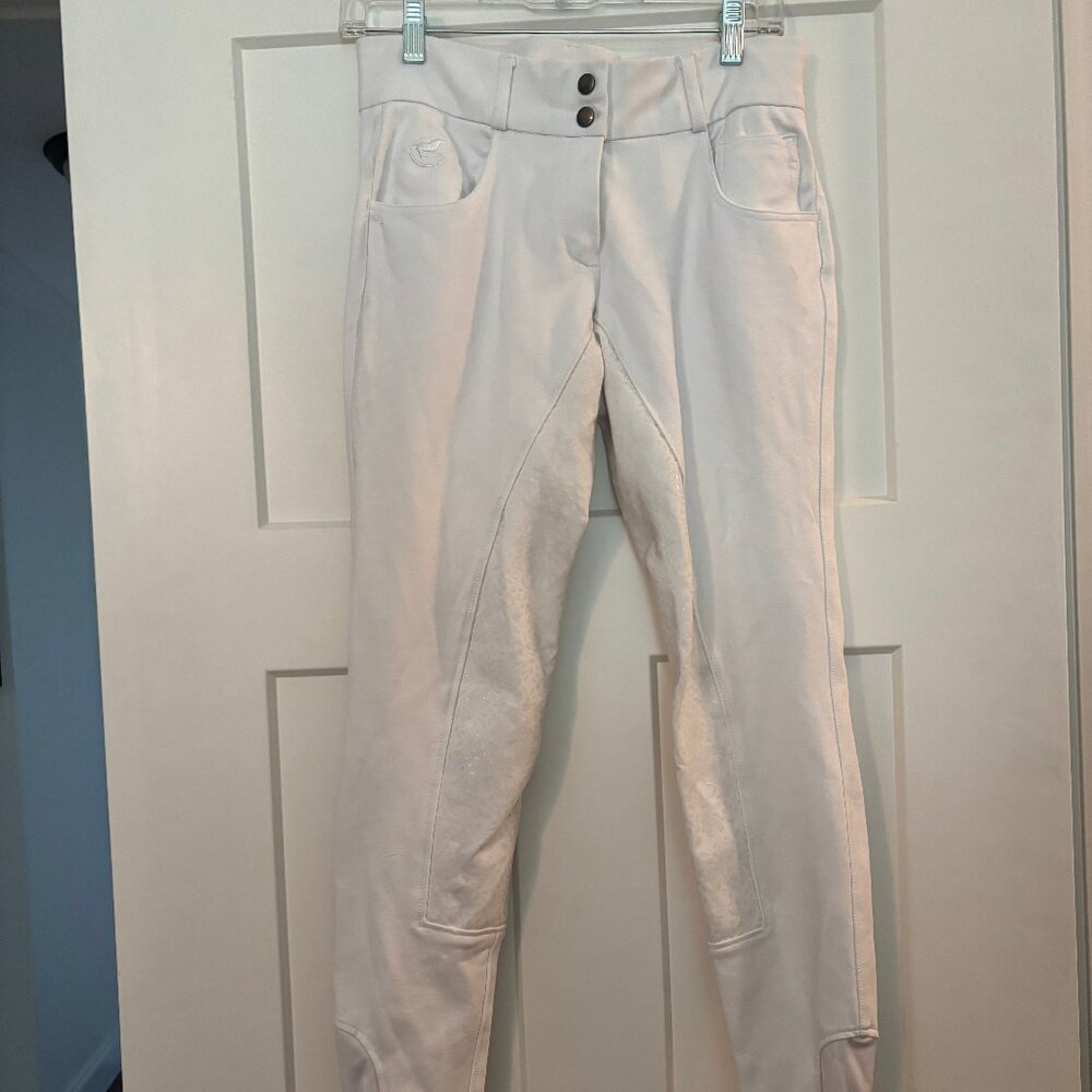 Piper by SmartPak Silicone Full Seat White Breeches - Gently Used, Size 30L